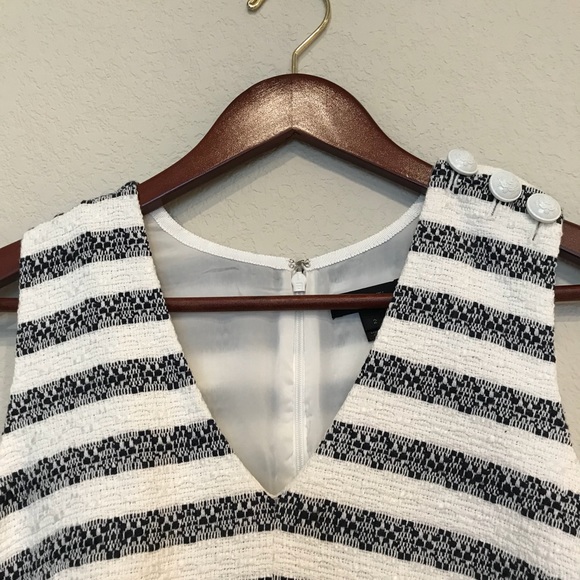 J. Crew Navy and White Striped Sheath Dress - Picture 2 of 5